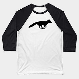 Running Black Fox Silhouette Baseball T-Shirt